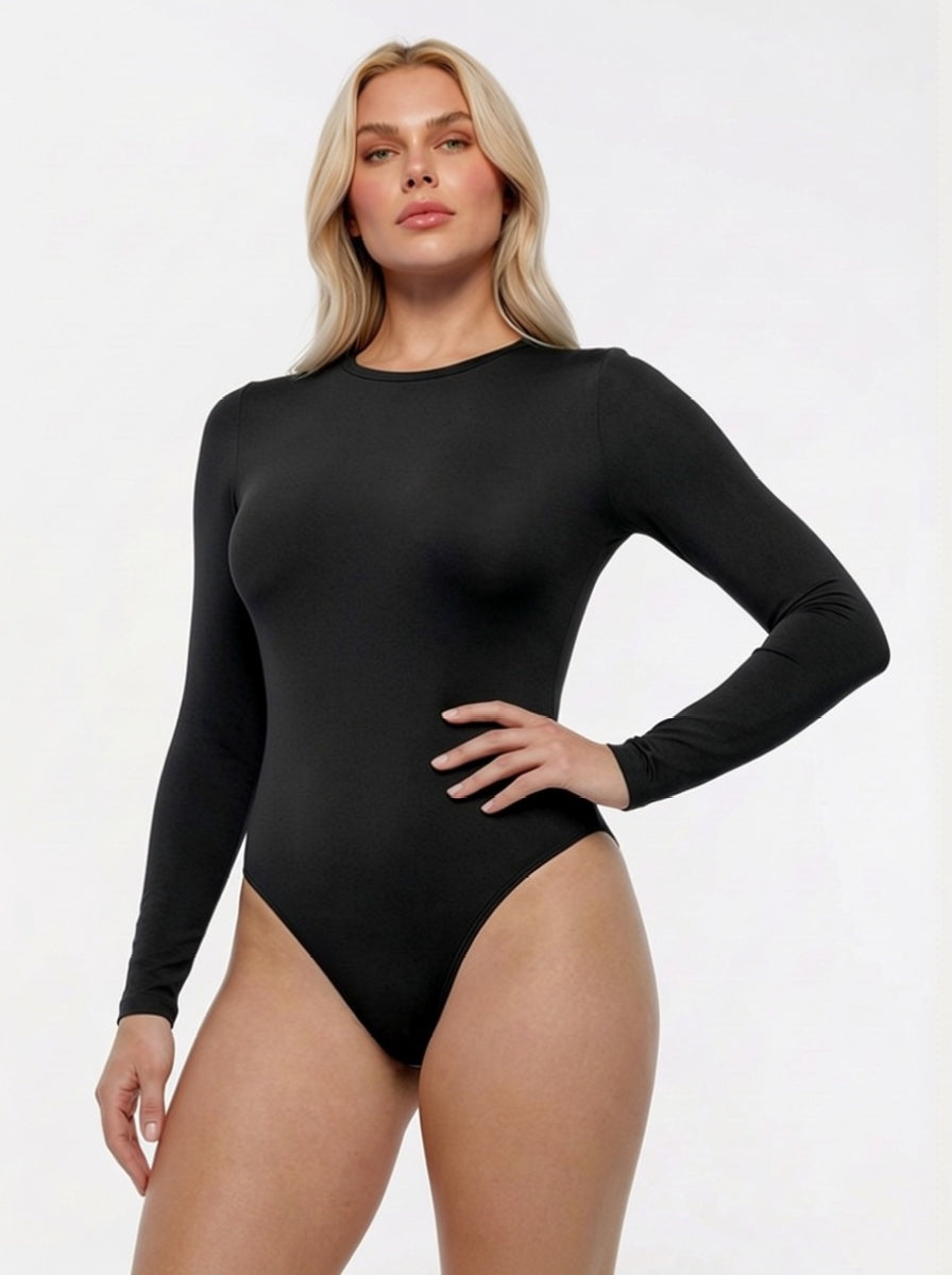 HolyShape Коригуюче Боді З Круглим Вирізом І Довгим Рукавом