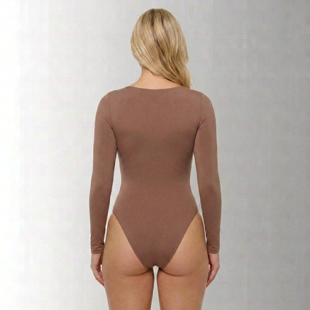 HolyShape Коригуюче Боді З Вирізом І Довгим Рукавом