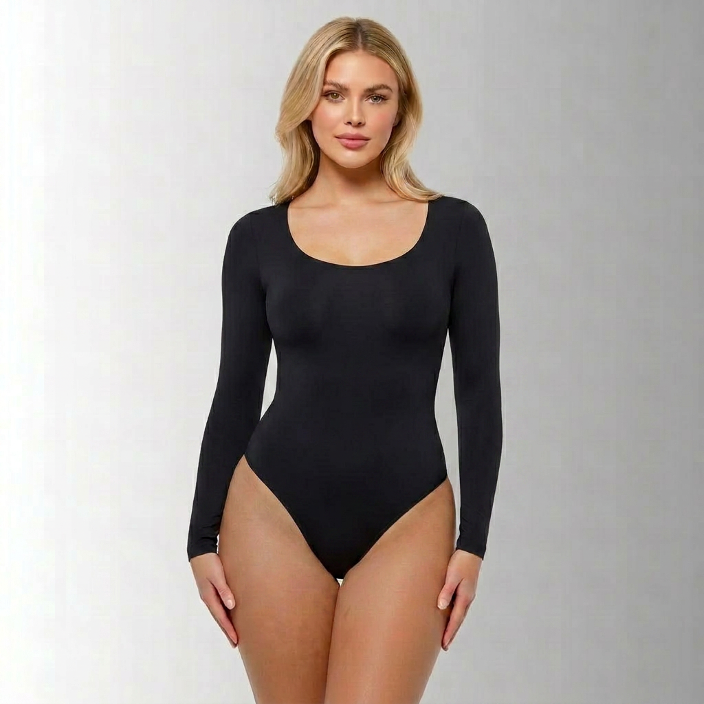 HolyShape Коригуюче Боді З Вирізом І Довгим Рукавом